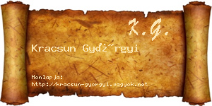 Kracsun Györgyi névjegykártya