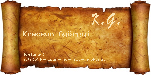 Kracsun Györgyi névjegykártya